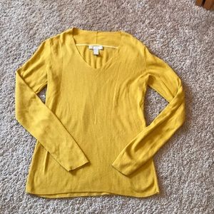 Banana Republic Yellow V-Neck Sweater